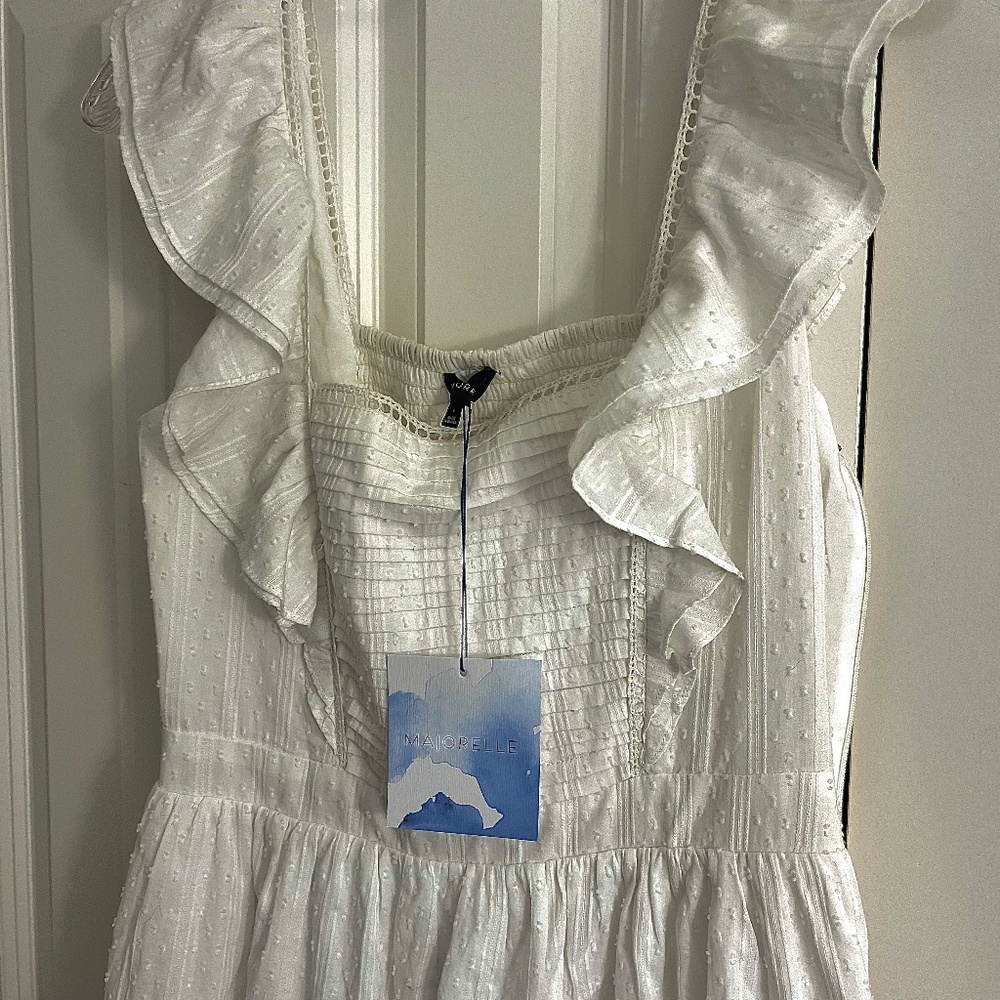 Majorelle White Lace Ruffled Top